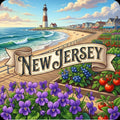 New Jersey State Design - 6 inch Sticker Popular