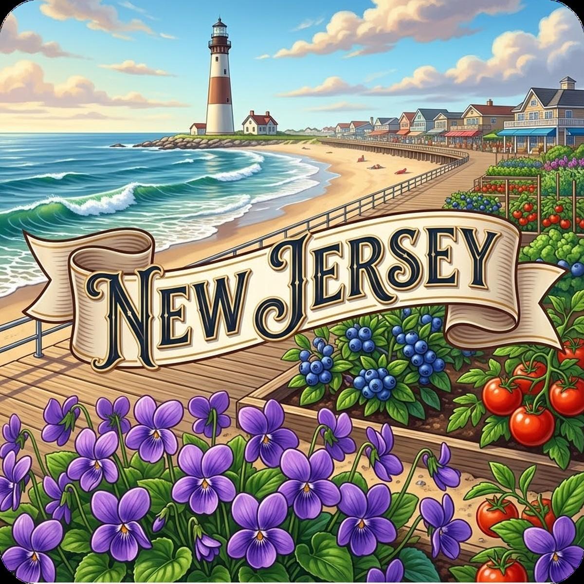 New Jersey State Design - 6 inch Sticker Popular