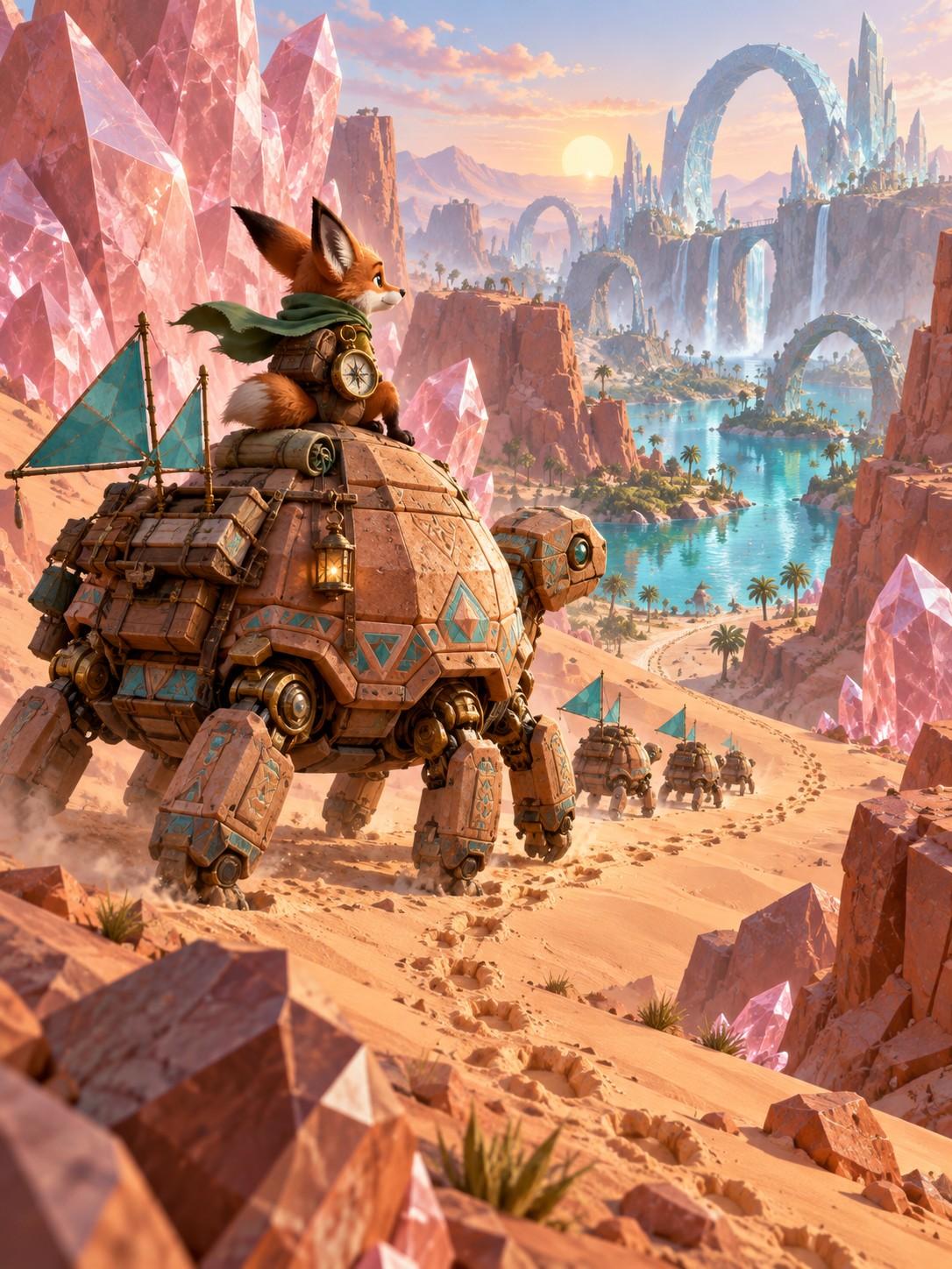 Original Game Crystal Desert Caravan - Small Poster Print