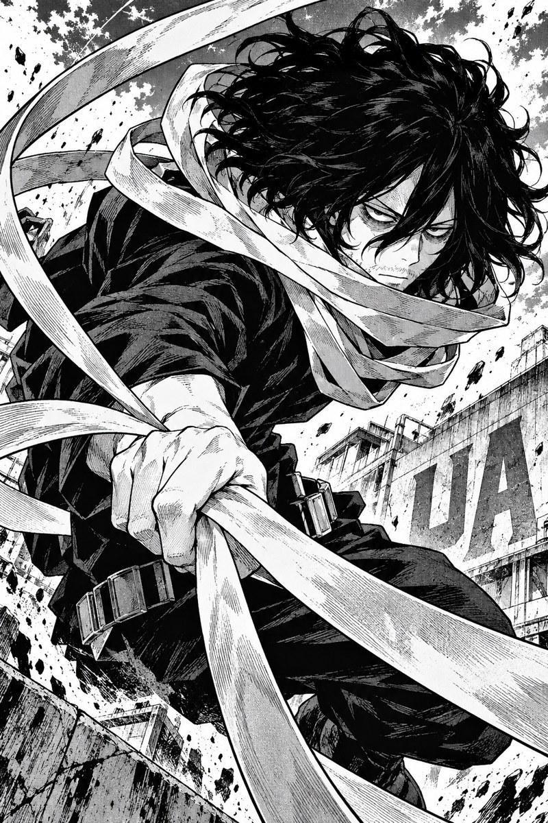 Shota Aizawa Action Pose - Small Wood Print