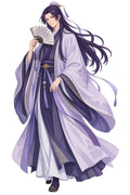 Purple Robed Traditional Anime Male Character with Fan - Small Laser Cut