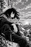 Shota Aizawa Rooftop View Manga Art - Small Wood Print