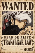 Trafalgar Law Wanted Poster - Small Wood Print