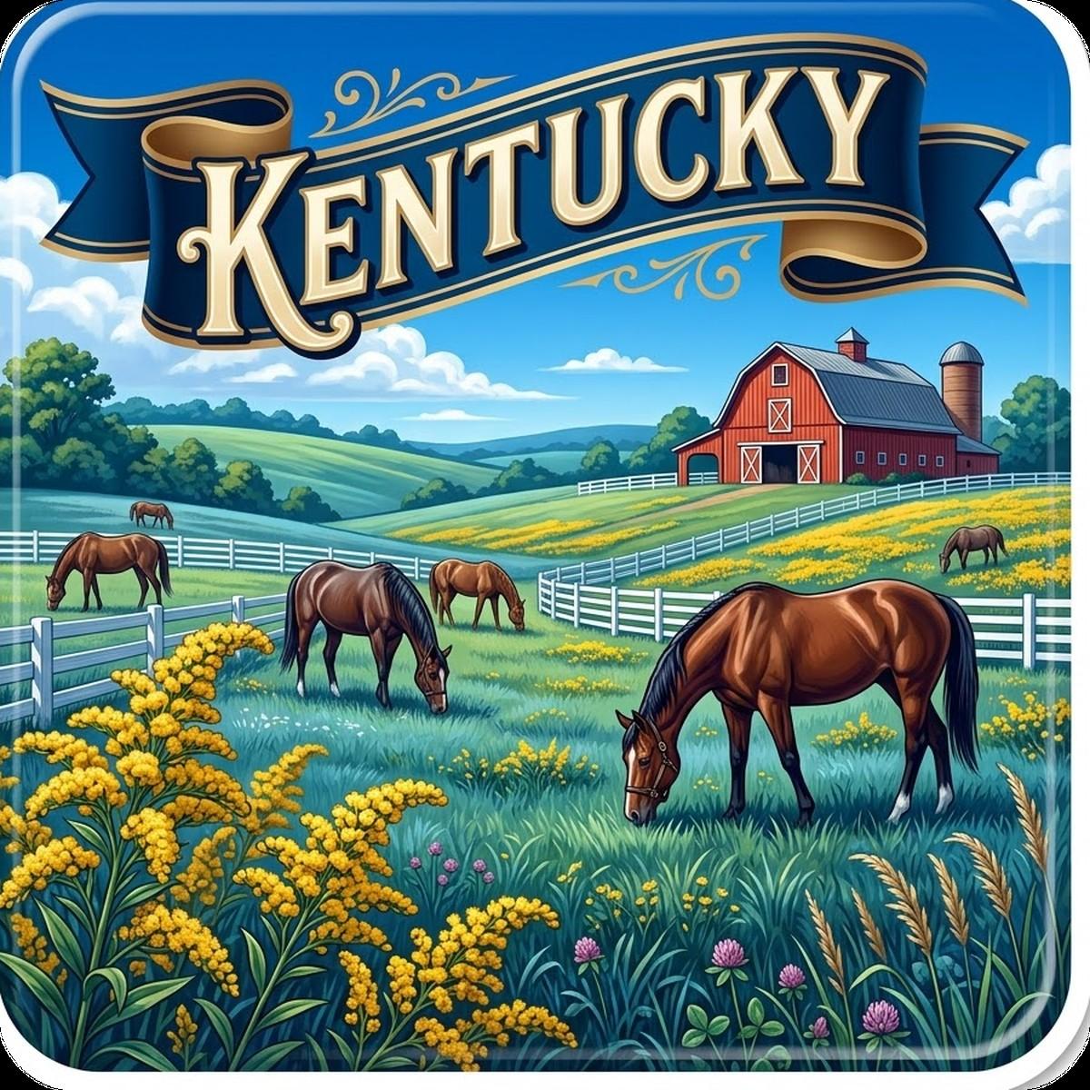 Kentucky State Design - 6 inch Sticker Popular