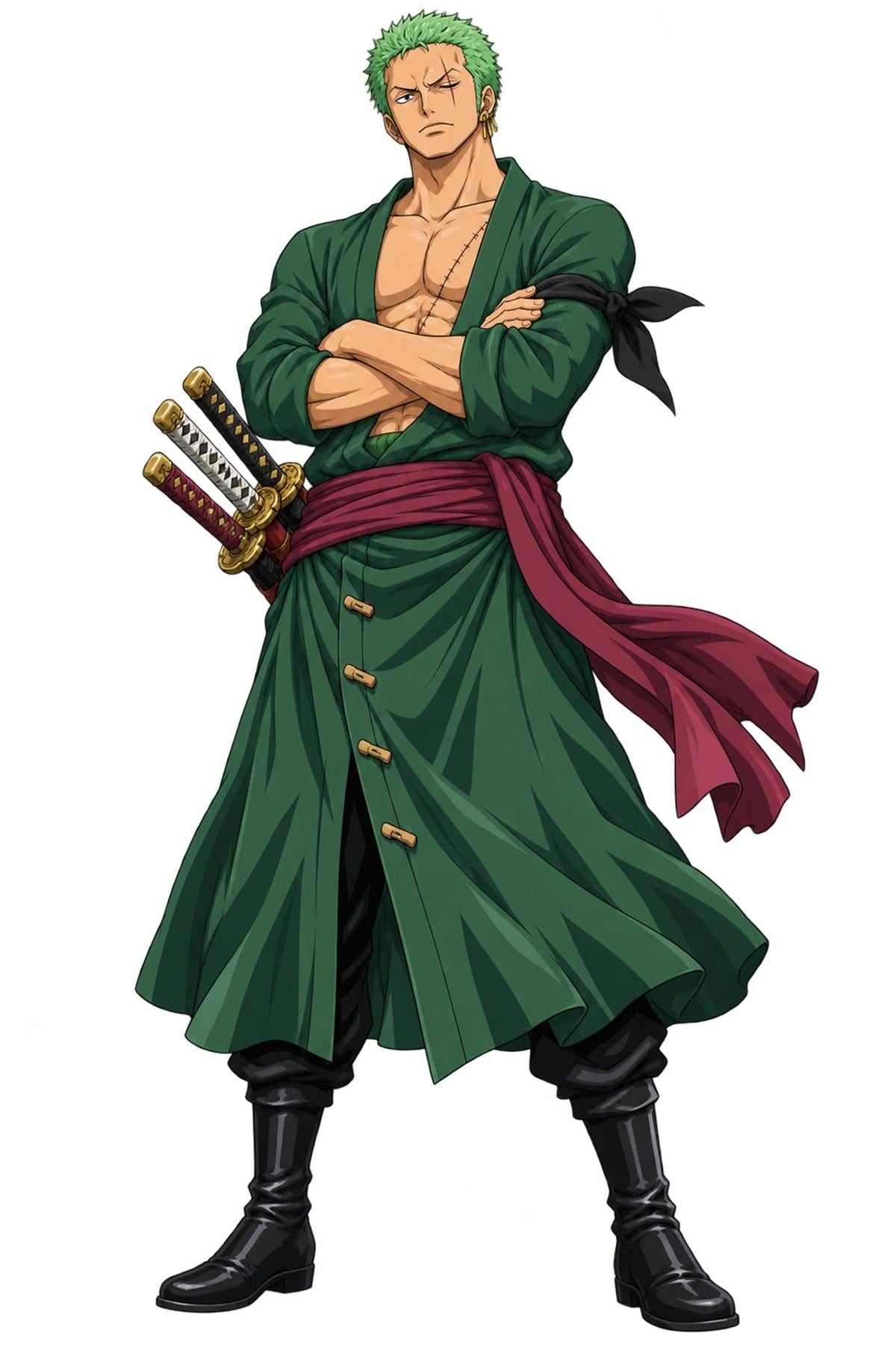 Roronoa Zoro Three-Sword Style Swordsman Design - Medium Laser Cut