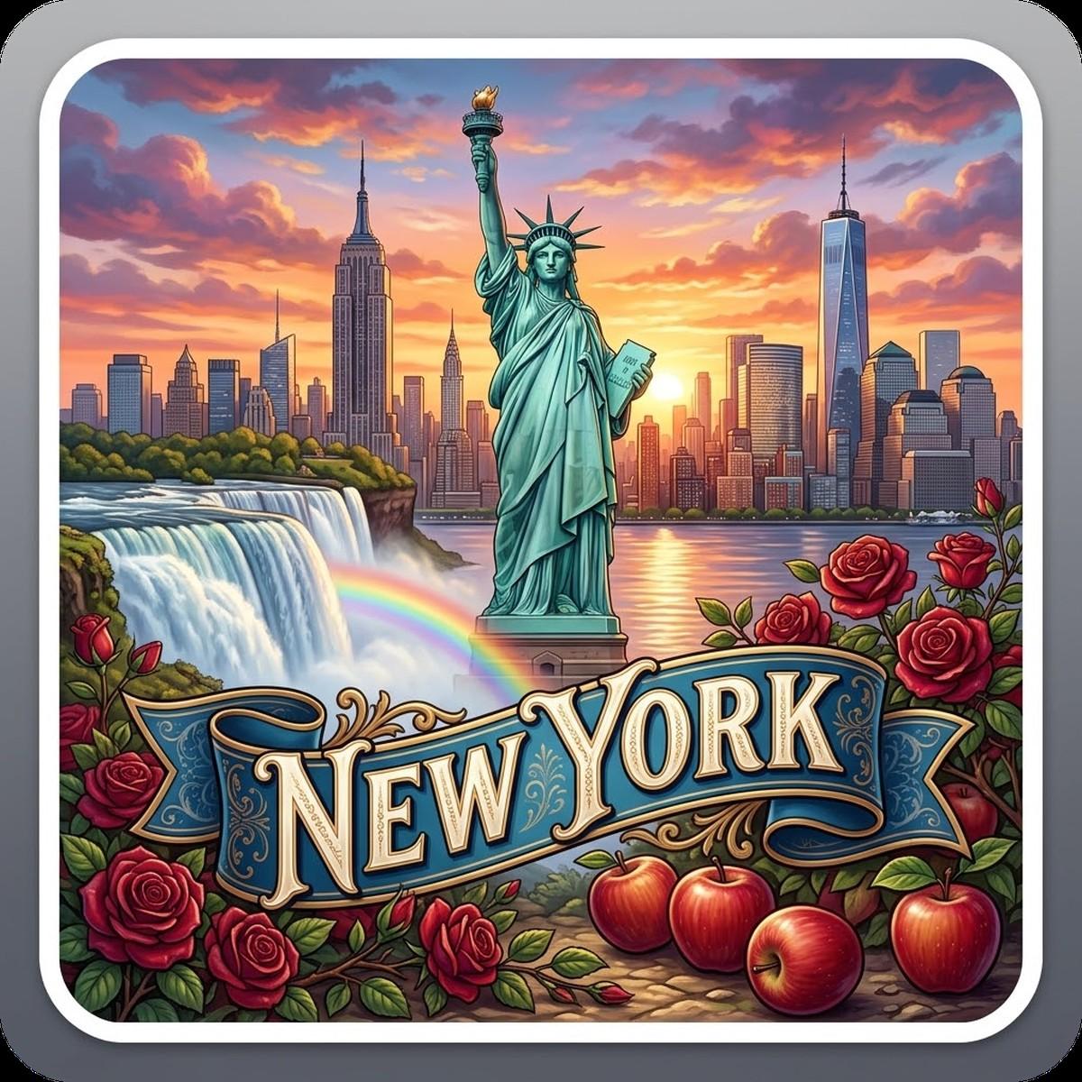 New York State Design - 6 inch Sticker Popular