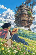 Howl's Moving Castle Landscape Art Print - Small Wood Print