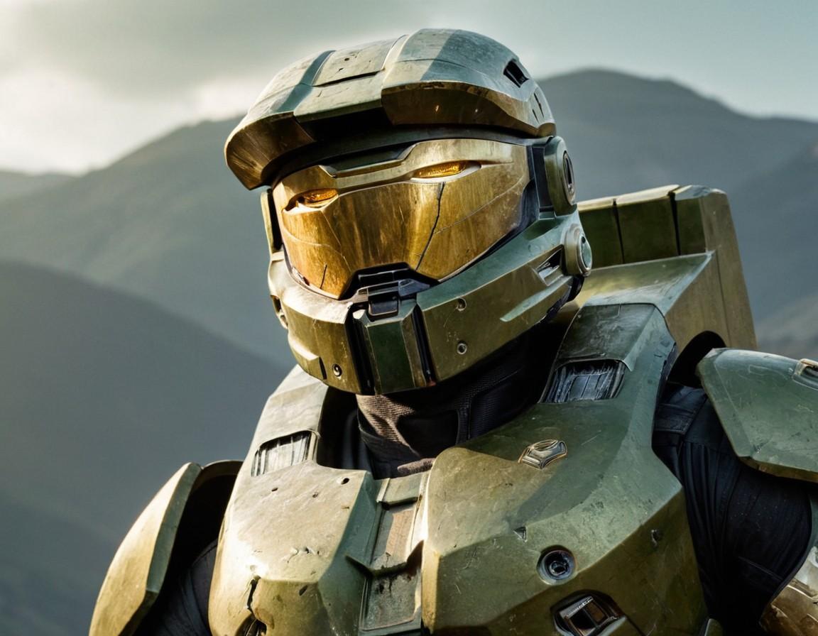 Master Chief Sci-Fi Armor Helmet Design - Small Poster Print