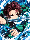 Demon Slayer Tanjiro Water Blade Closeup - Small Poster Print