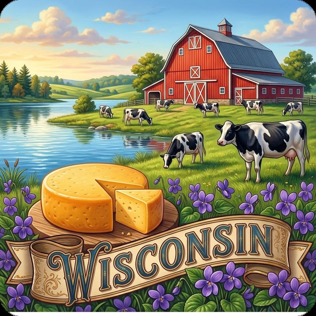 Wisconsin State Design - 6 inch Sticker Popular