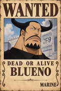 Blueno Wanted Poster One Piece - Small Wood Print