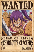 One Piece Charlotte Cracker Wanted Poster Art - Small Wood Print