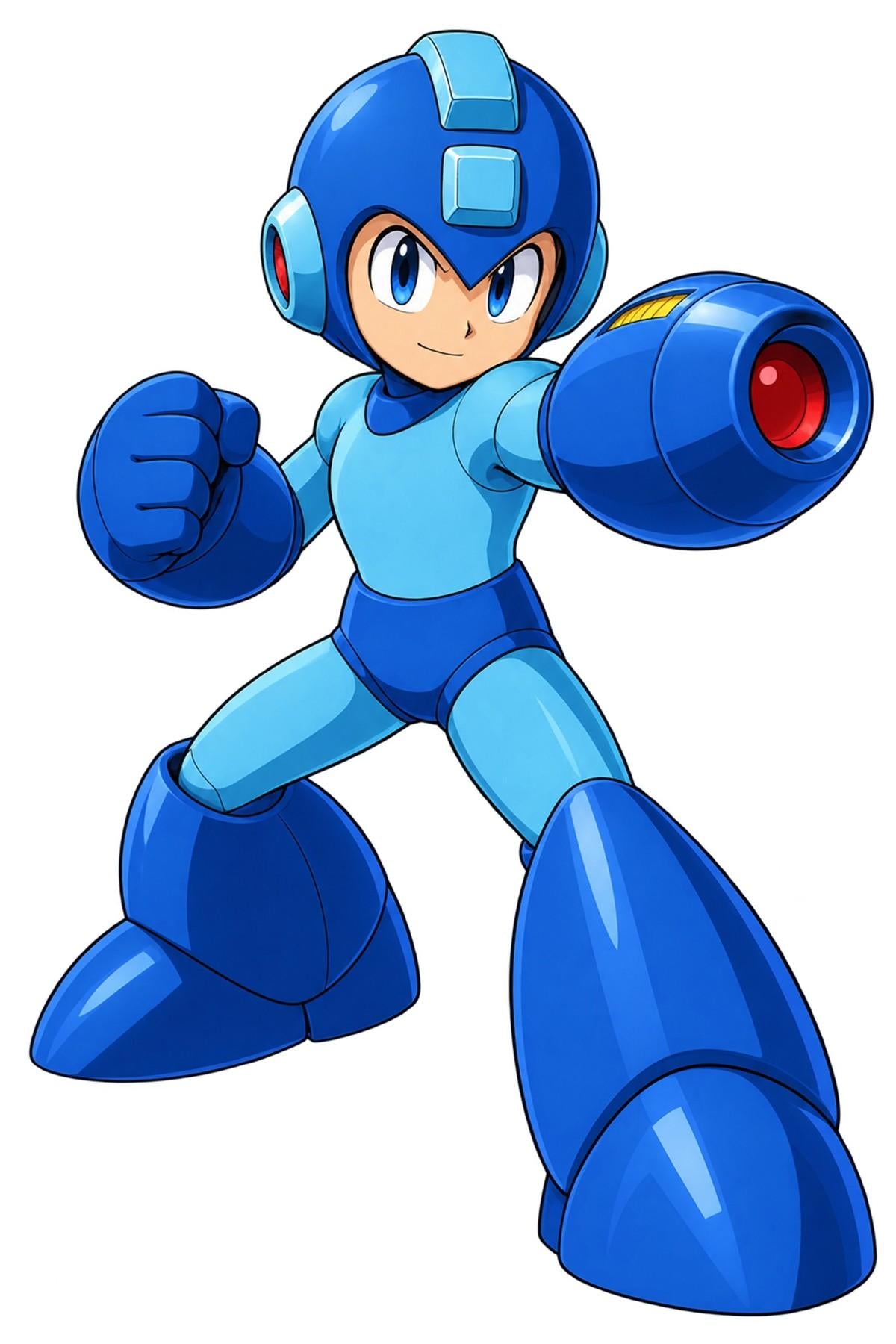 Mega Man Action Artwork - XL Laser Cut
