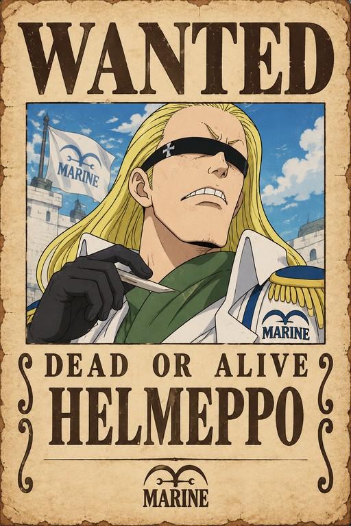 Helmeppo Wanted Poster - Small Poster Print
