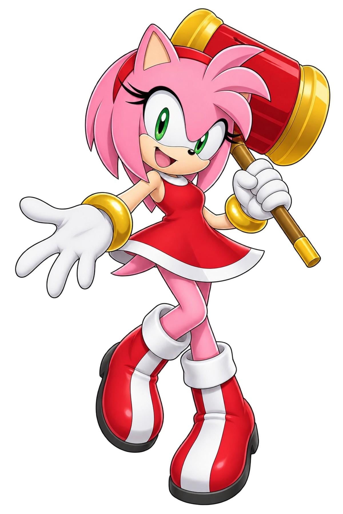 Amy Rose Holding Piko Piko Hammer Artwork - Large Laser Cut