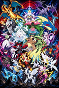 Pokémon Mega Evolution Collage Art - Small Wood Print