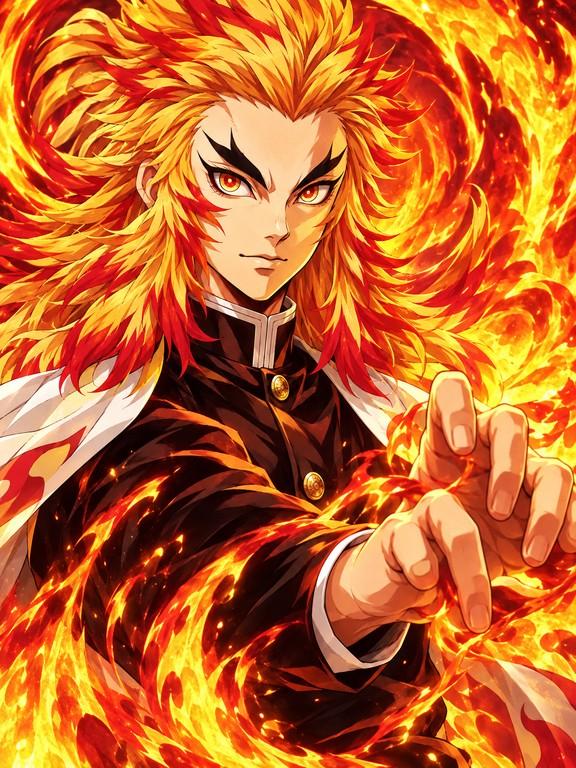 Kyojuro Rengoku from Demon Slayer - Large Poster Print