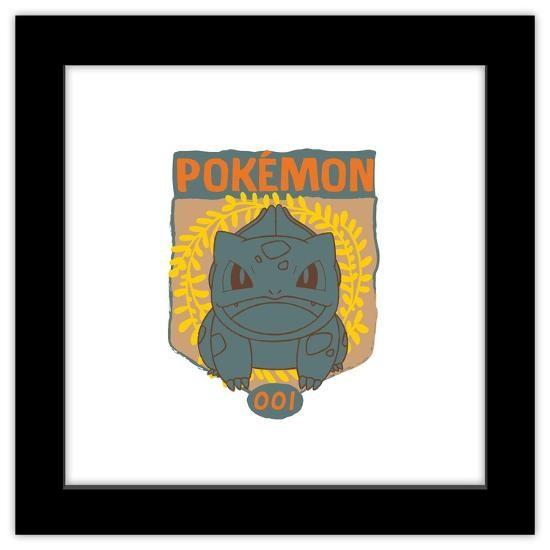 Bulbasaur Emblem Art Print - Medium Wood Print