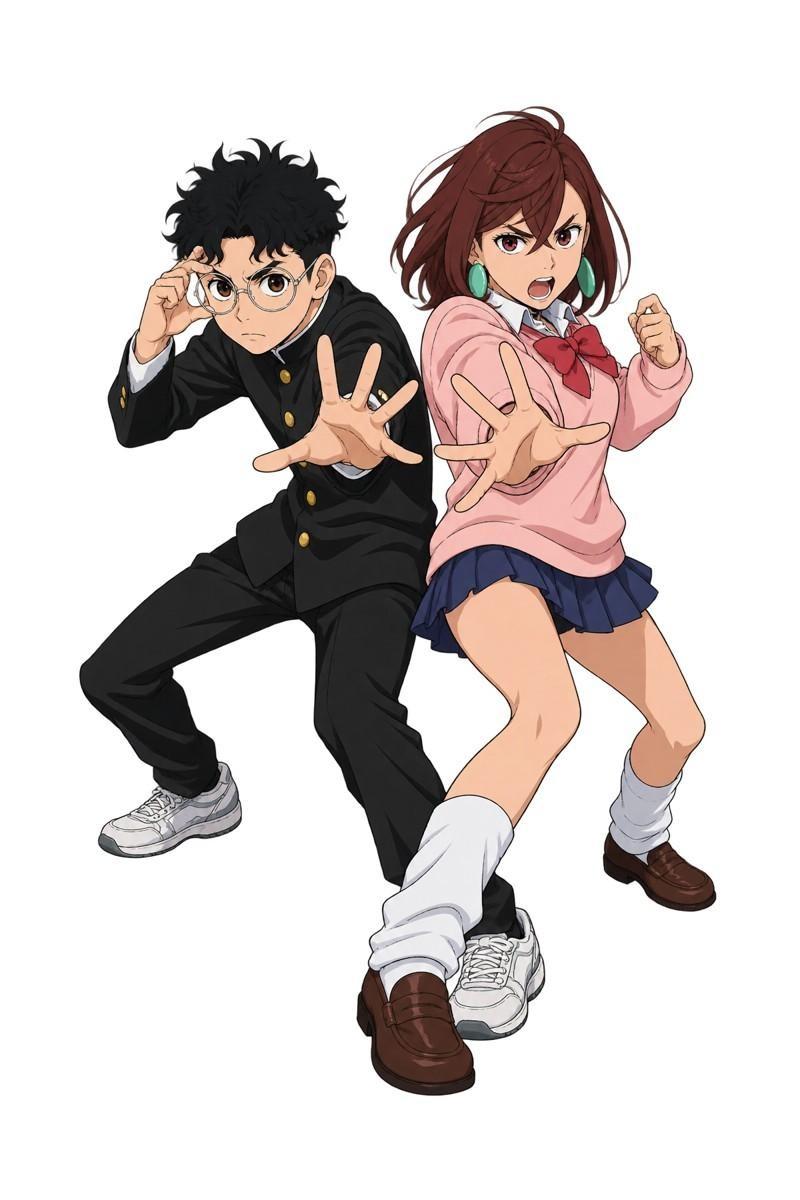 076-Okarun-and-Momo - Standard Sticker