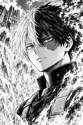 Shoto Todoroki Half-Hot Half-Cold Manga Art - Small Wood Print