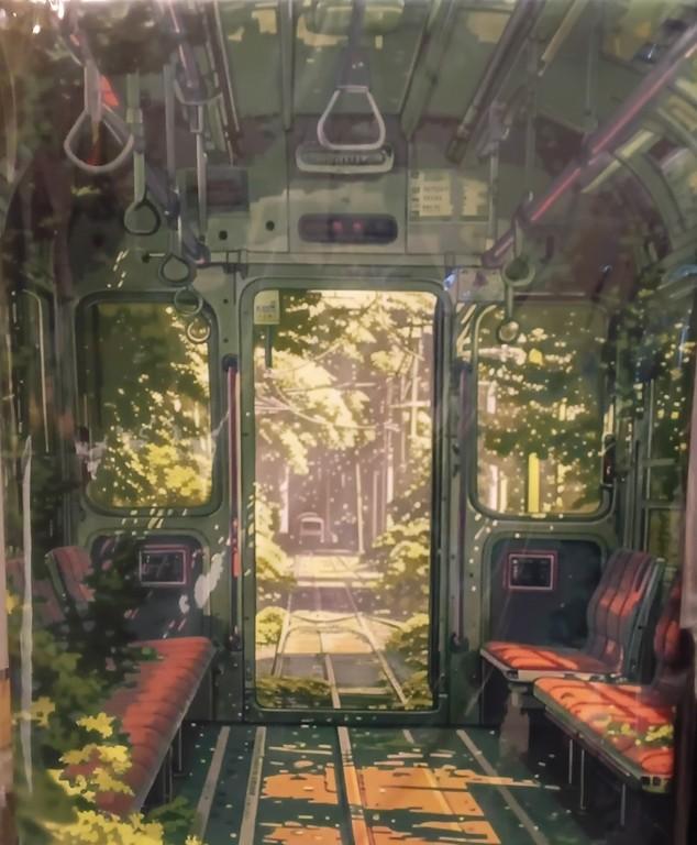 Anime Train Interior - Small Poster Print