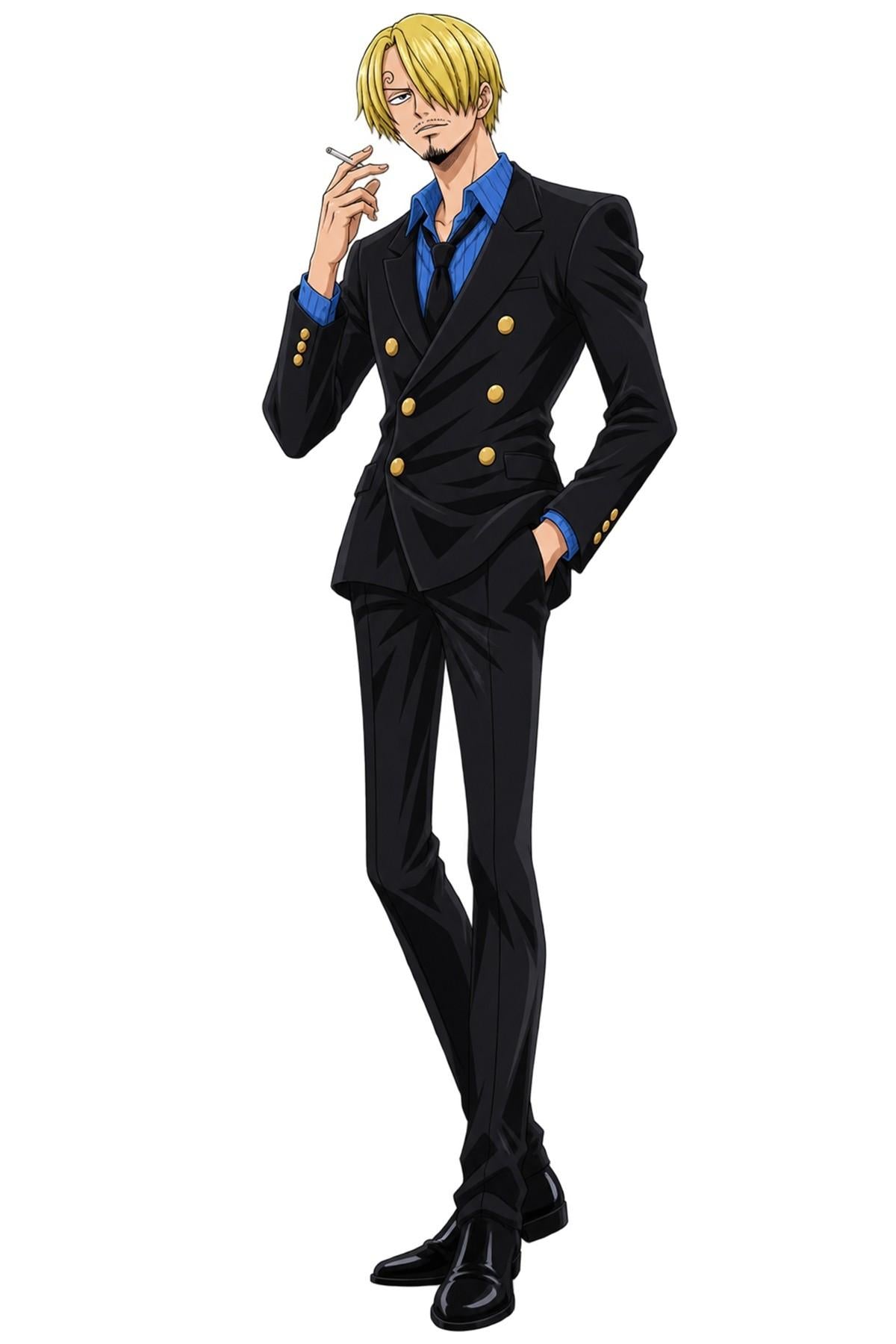Sanji from One Piece Smoking in Suit Artwork - Medium Laser Cut
