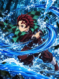 Demon Slayer Tanjiro Forest Water Crescent - Small Poster Print