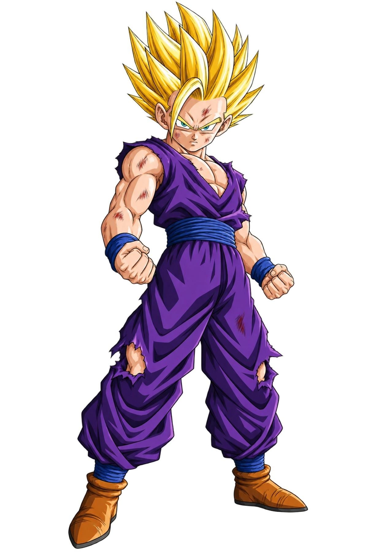 Super Saiyan Gohan Battle-Damaged Purple Gi - Medium Laser Cut