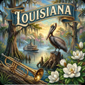 Louisiana State Design - 6 inch Sticker Popular