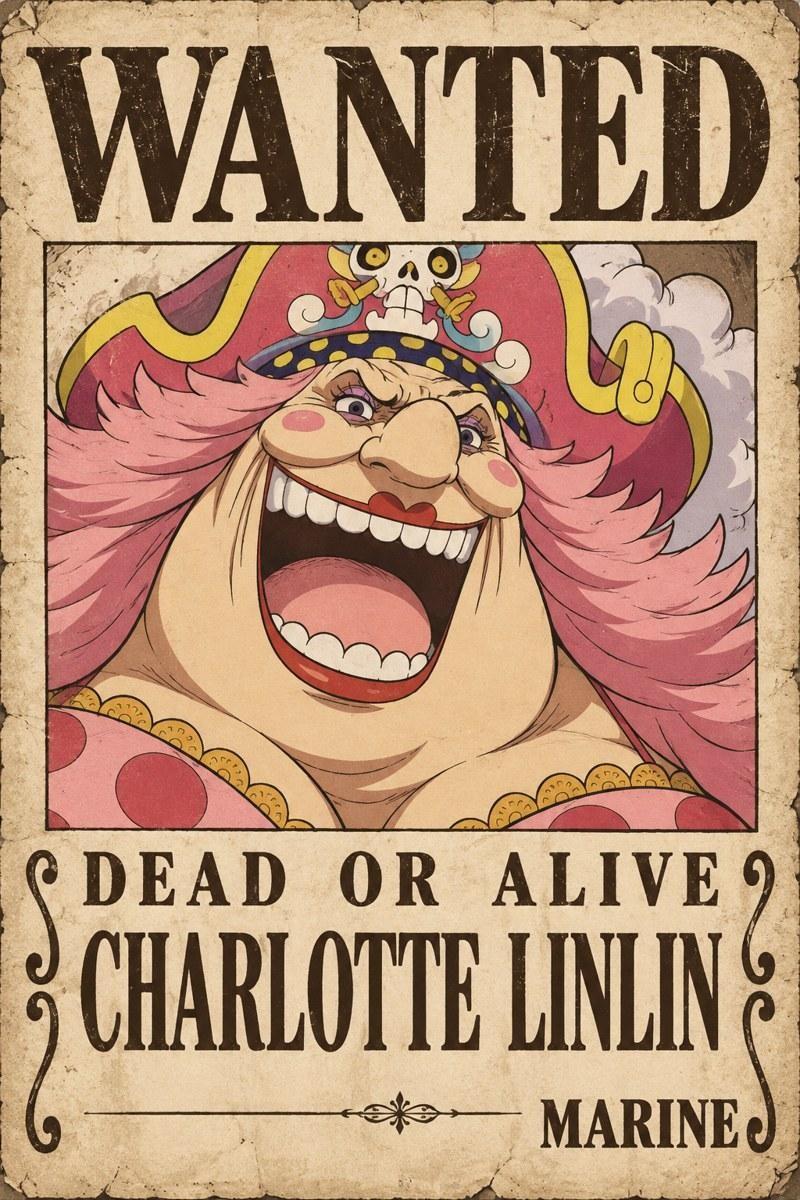 Charlotte Linlin Wanted Poster - Small Wood Print