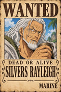 Silvers Rayleigh Wanted Poster from One Piece - Small Wood Print