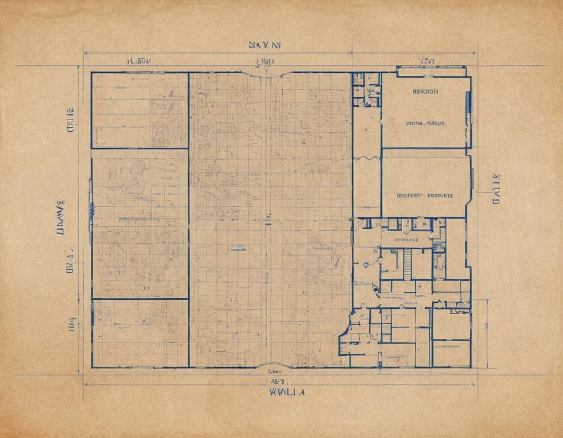Architectural Floor Plan Blueprint - Small Poster Print