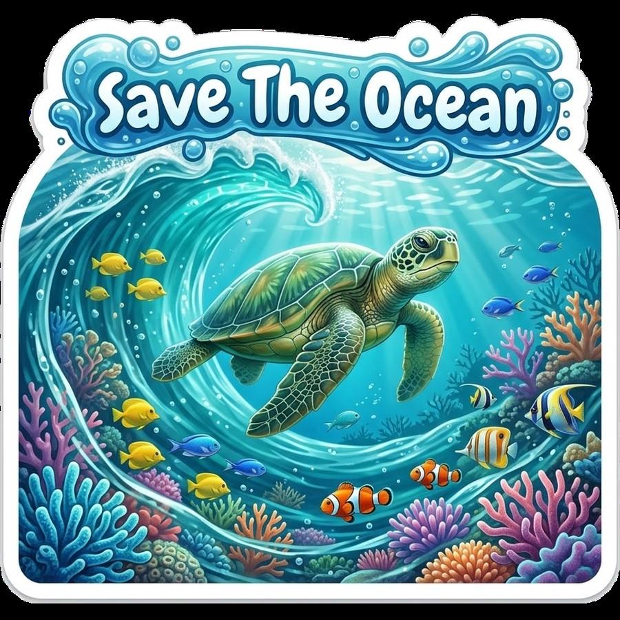 Sea Turtle - 6 inch Sticker Popular