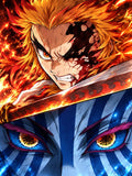 Demon Slayer Rengoku and Akaza - Small Poster Print