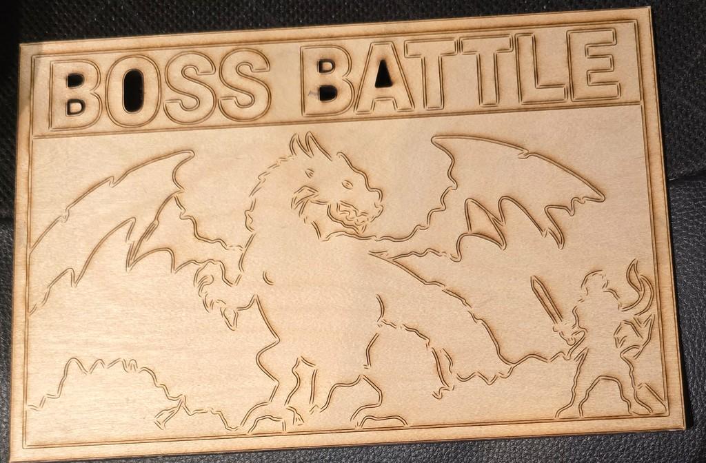 Boss Battle Dragon and Knight - Small Laser Cut