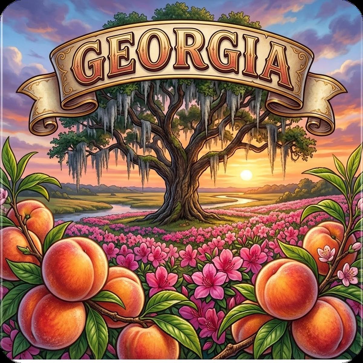 Georgia State Design - 6 inch Sticker Popular