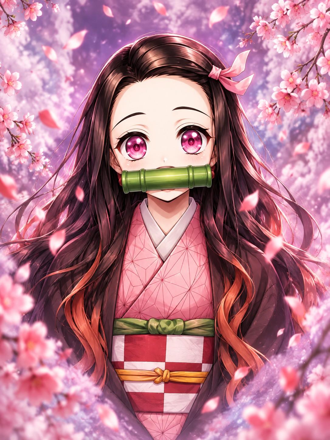 Demon Slayer Nezuko Lavender Mist - Small Poster Print