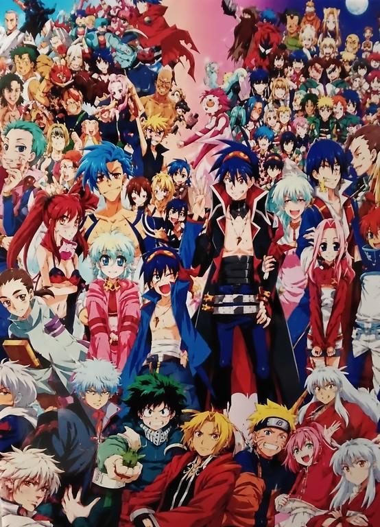 Anime crossover collage - Small Poster Print