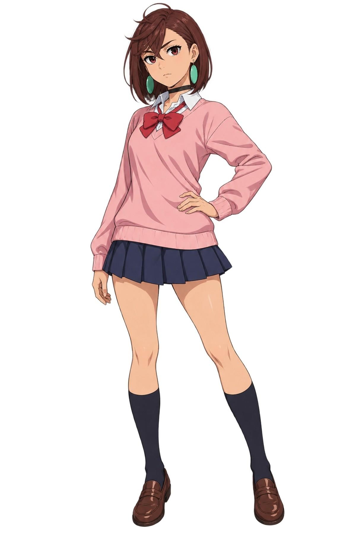 Anime Schoolgirl Design in Pink Sweater - XL Laser Cut