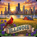 Illinois State Design - 6 inch Sticker Popular