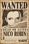 One Piece Nico Robin Wanted Poster - Small Wood Print