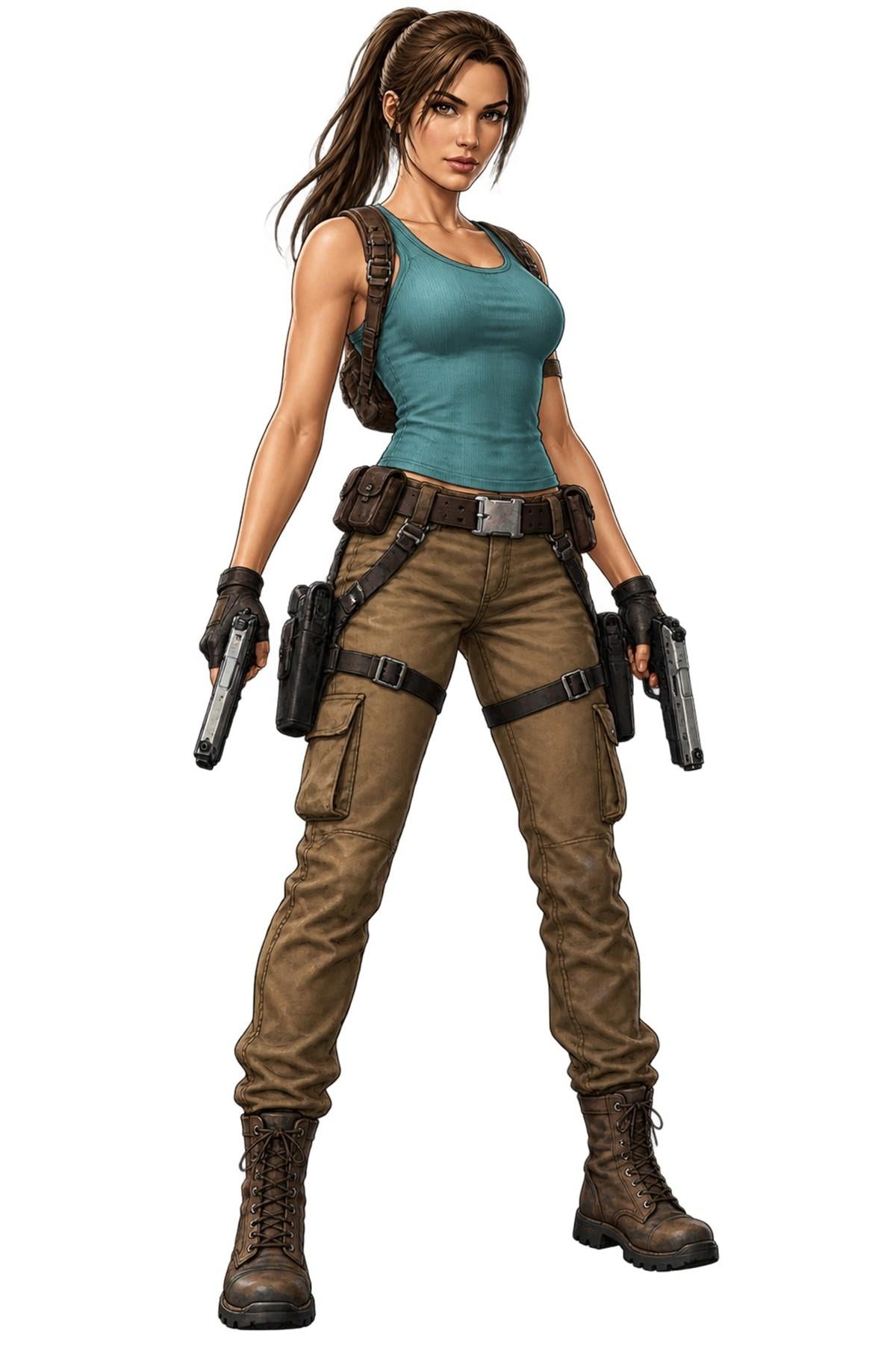 Lara Croft Action Pose Artwork - Small Laser Cut