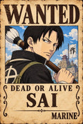 Anime Wanted Poster Art Print featuring Sai with Brush - Small Wood Print