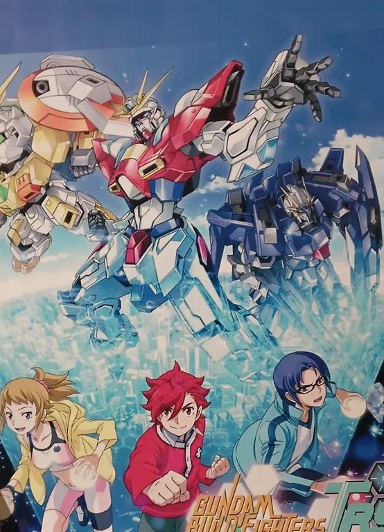 Gundam Build Fighters Try anime characters and mobile suits - Small Poster Print
