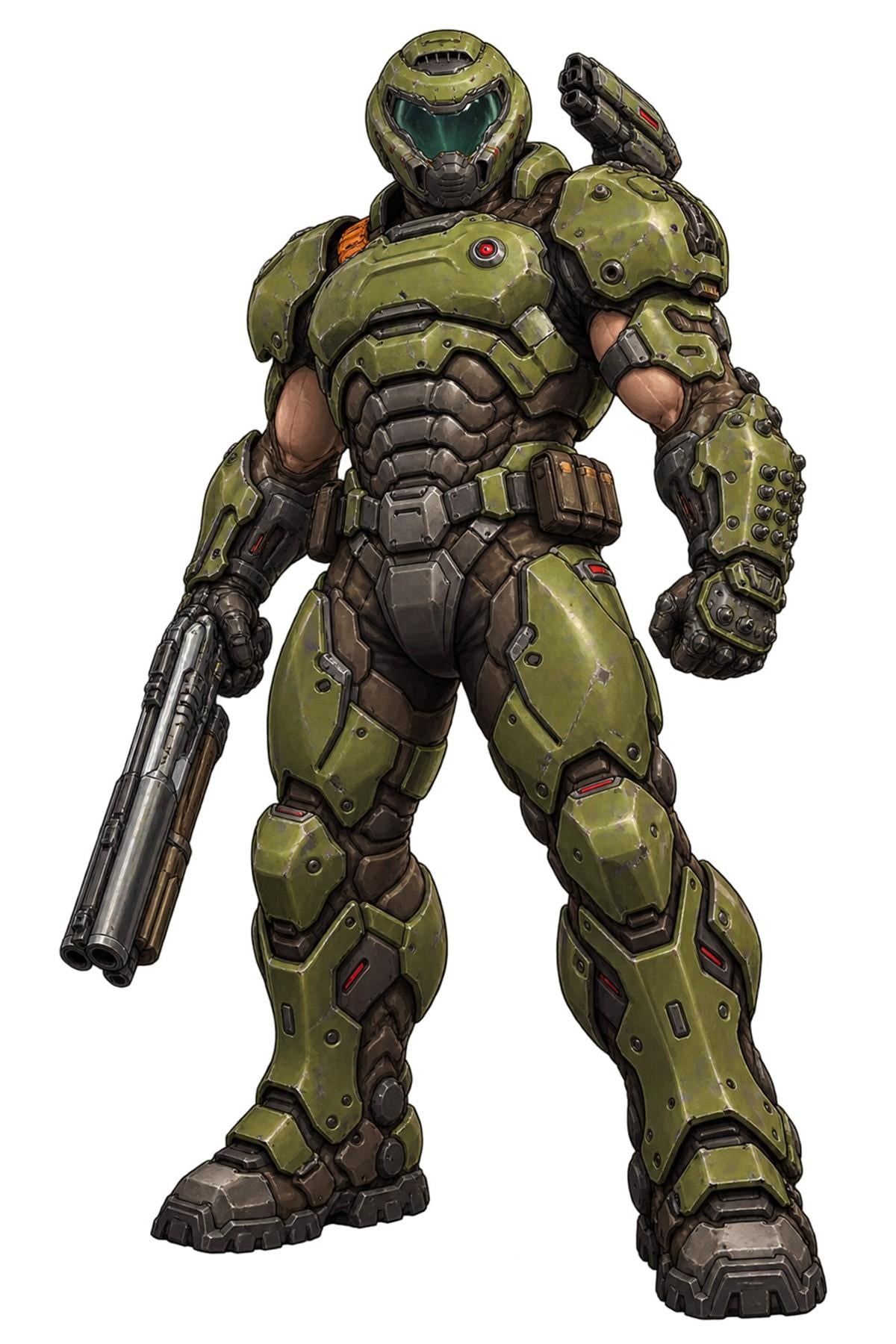 Doom Slayer Armor Design Illustration - Medium Laser Cut
