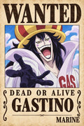One Piece Caesar Clown Wanted Poster - Small Wood Print