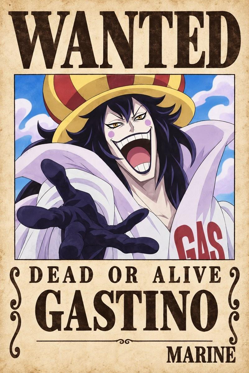 One Piece Caesar Clown Wanted Poster - Small Wood Print
