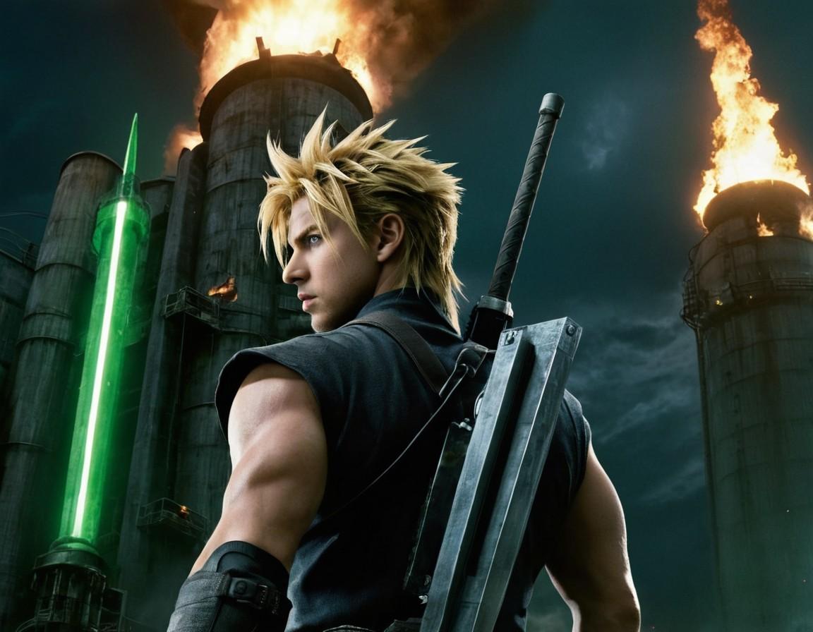 Cloud Strife Industrial Setting Art Print - Small Poster Print