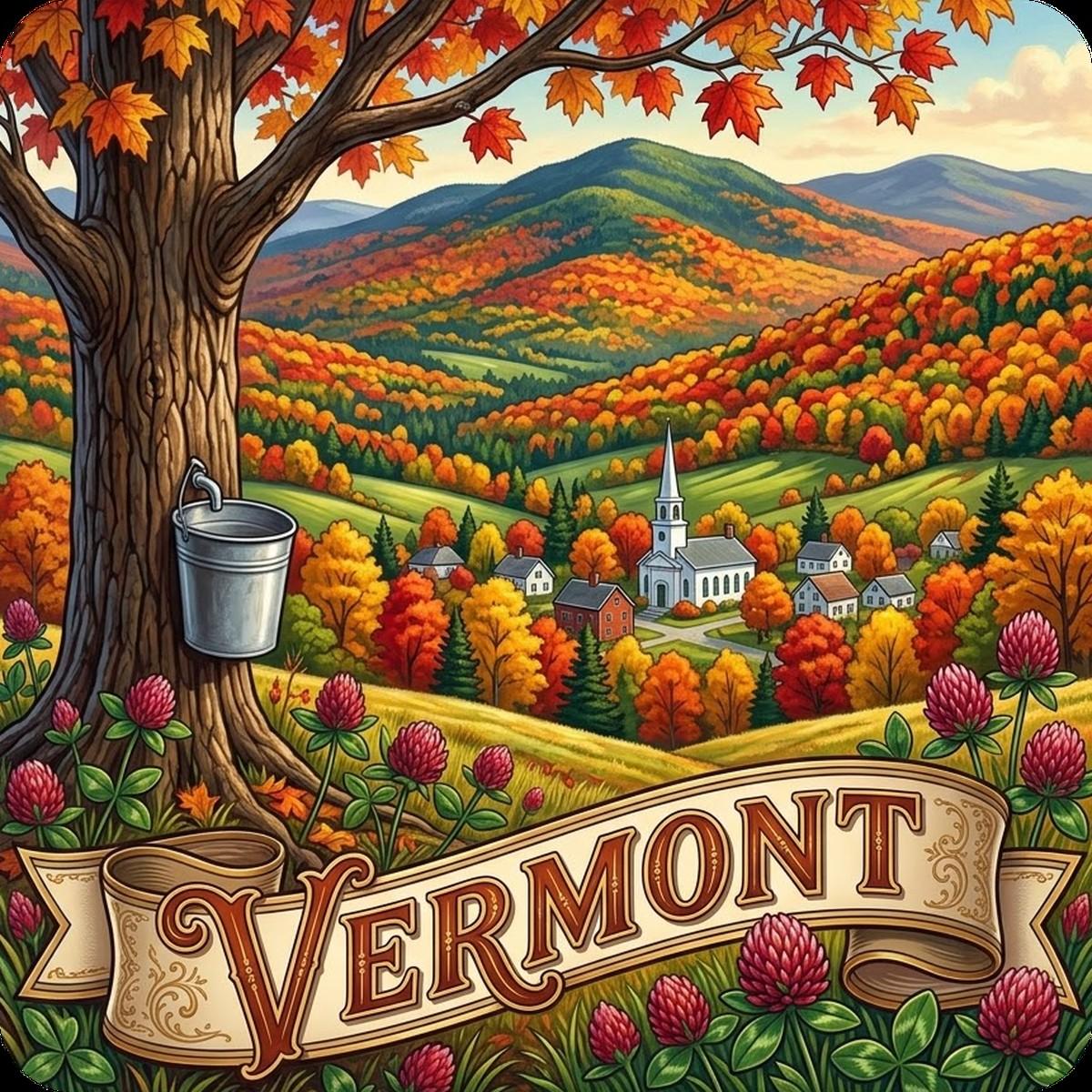 Vermont State Design - 6 inch Sticker Popular
