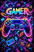 PlayStation controller - Small Wood Print